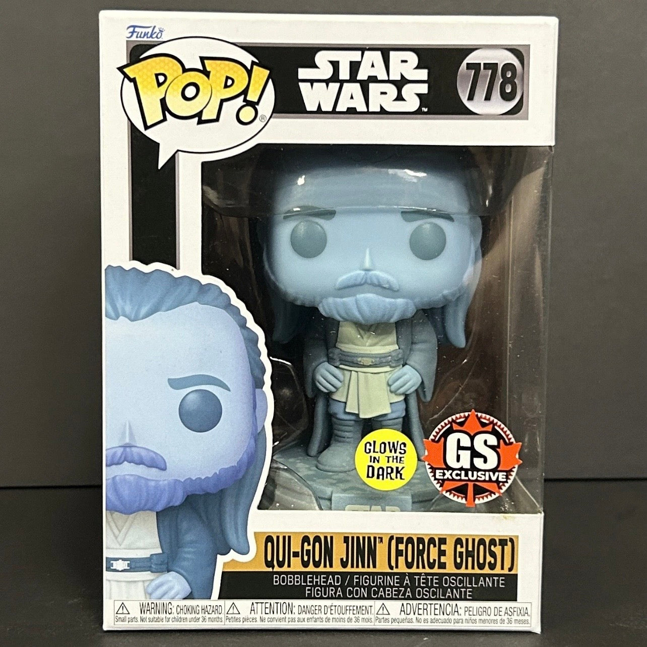 Funko Pop! Star Wars: Qui-Gon Jinn (Force Ghost) #778 - GameStop Canada Exclusive Glow in the Dark