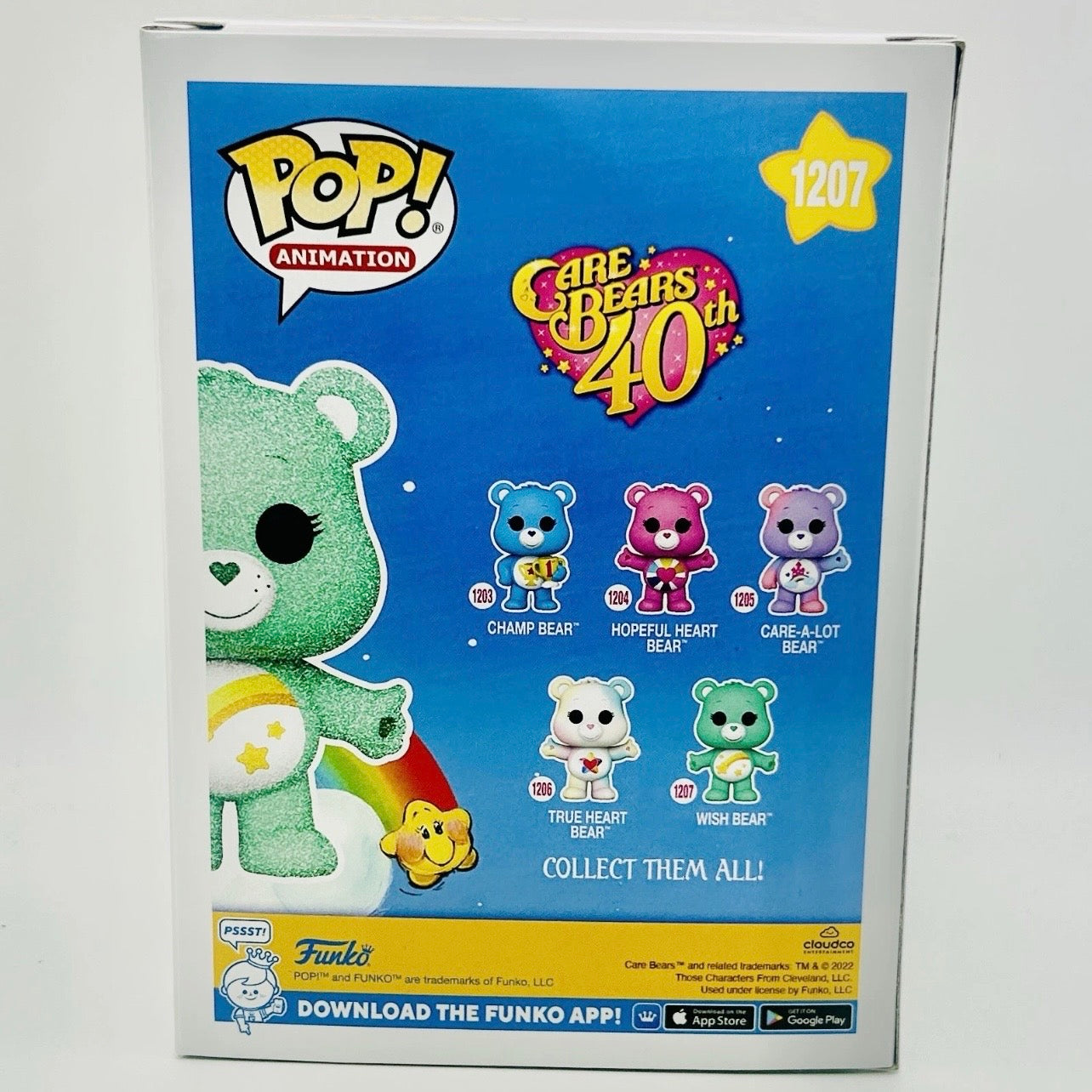 Funko Pop! Anitmation: Care Bears - Wish Bear #1207 Diamond Glitter- Hot Topic Exclusive