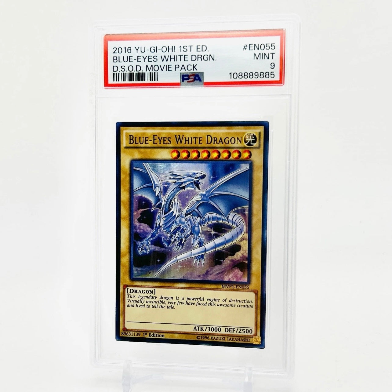 PSA 9 Yu-Gi-Oh! Blue-Eyes White Dragon 1st Edition MVP1-EN055 D.S.O.D Movie Pack