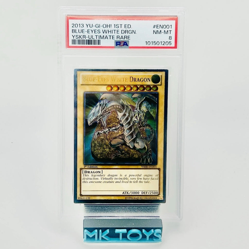 PSA 8 - Yu-Gi-Oh! - Blue-Eyes White Dragon 1st Edition Ultimate Rare - YSKR-EN001