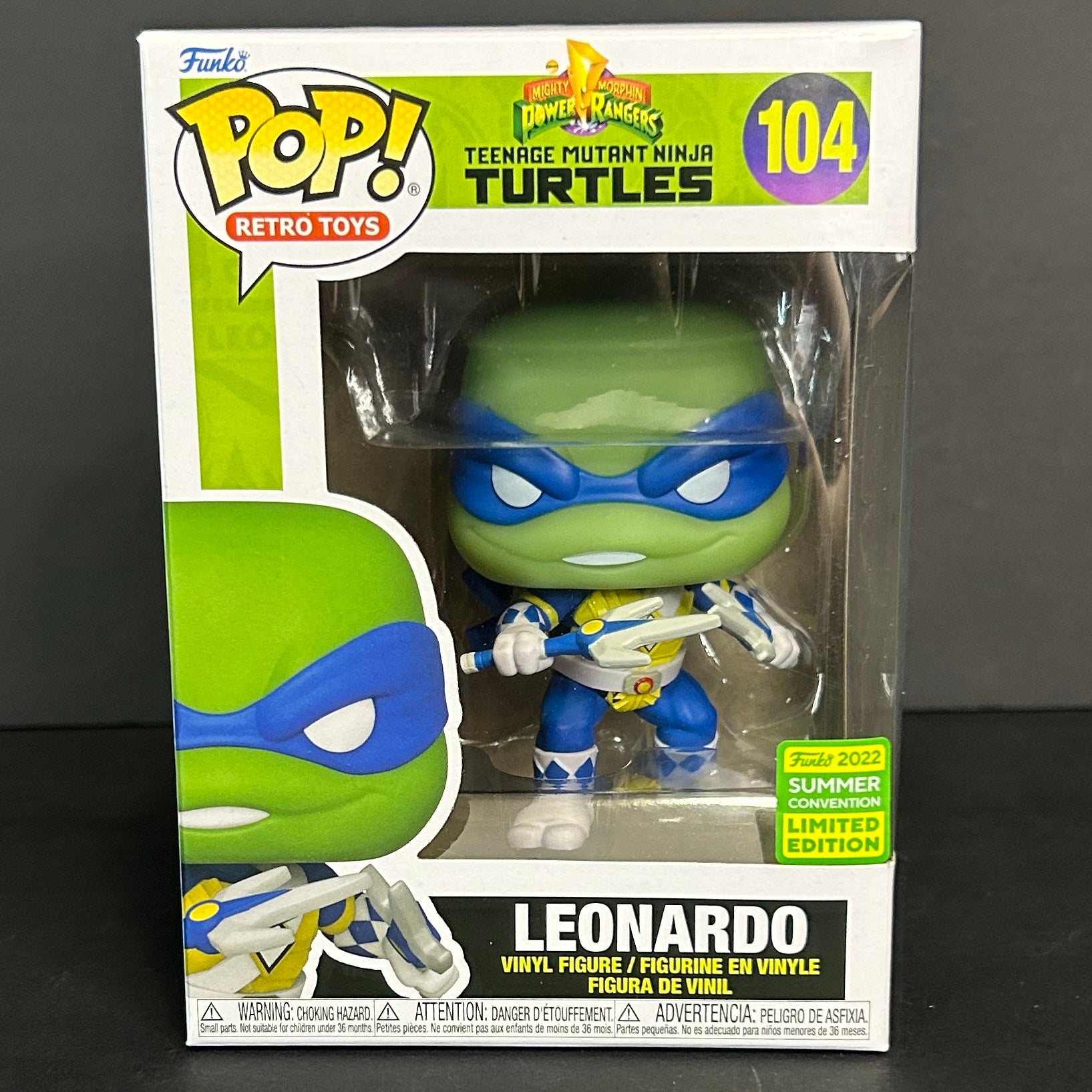Funko Pop! Retro Toys: Leonardo #104 Blue Ranger - 2022 Summer Convention Exclusive