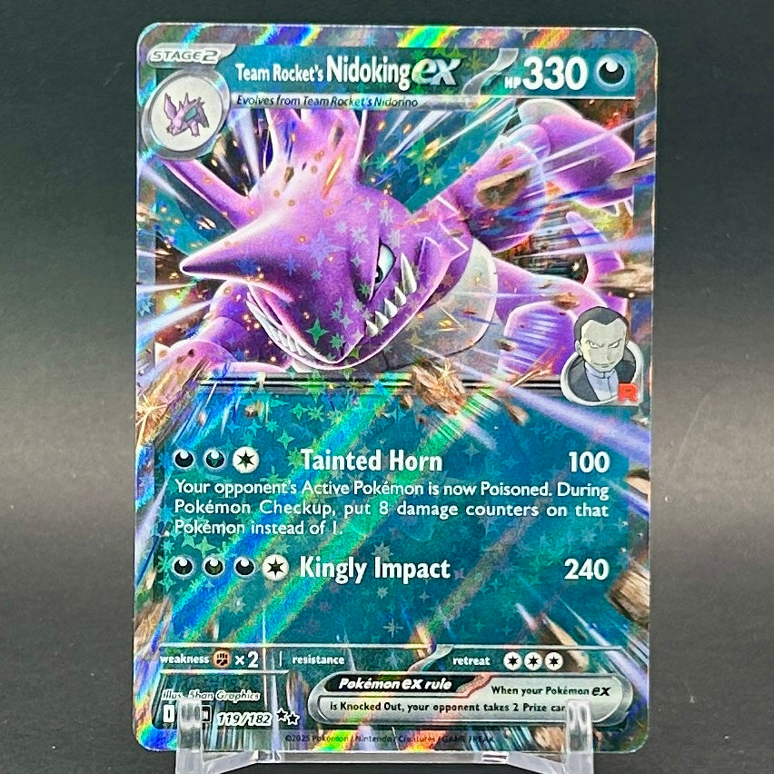 NM - Pokémon TCG - Team Rocket’s Nidoking EX 119/182 Double Rare Holo - Destined Rivals