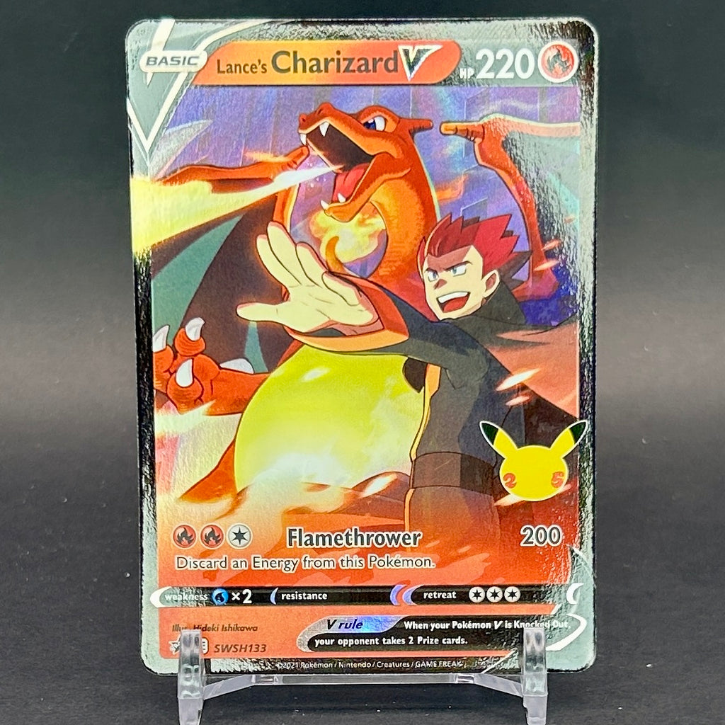 NM - Pokémon TCG - Lance’s Charizard V SWSH133 - Black Star Promo - Celebrations