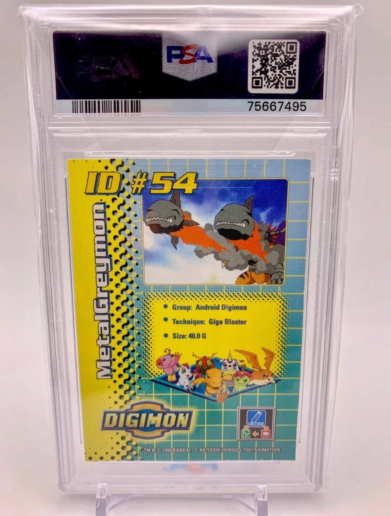PSA 4 Digimon - Metalgreymon #ID54 - 1999 Digimon Card Toy Exclusive Promo - Bandai (POP 1)