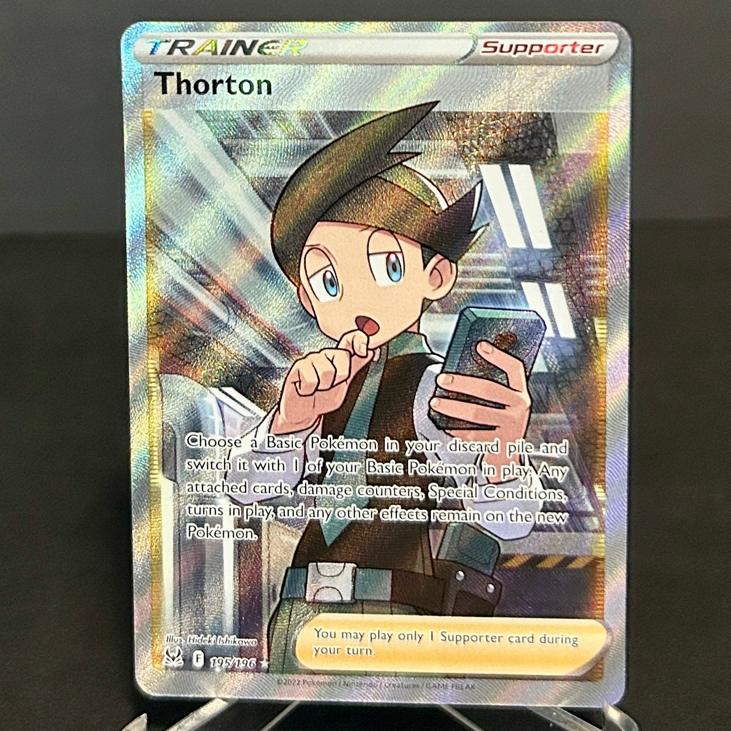 NM - Pokémon TCG - Thorton 195/196 Full Art - Lost Origin