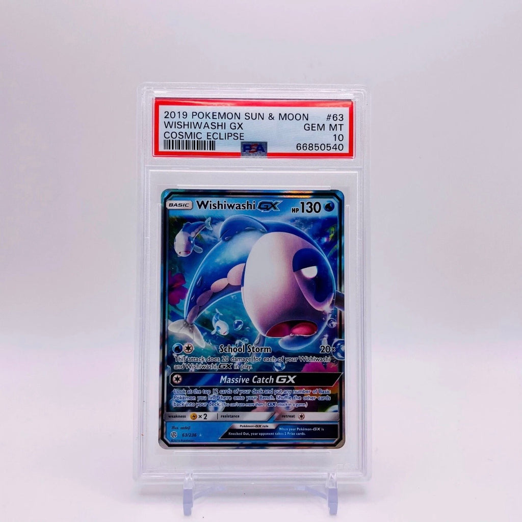 PSA 10 - Pokémon TCG - Wishiwashi GX 63/236 - Sun & Moon Cosmic Eclipse