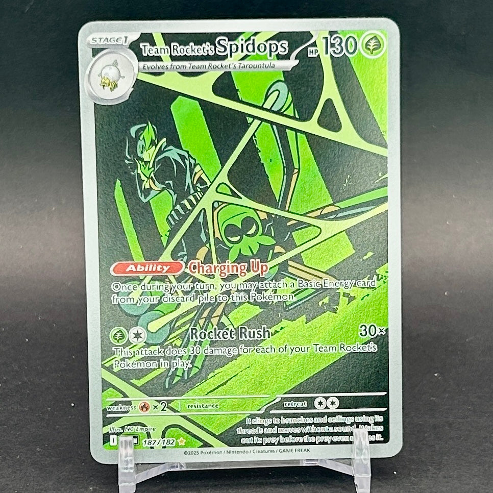 NM - Pokémon TCG - Team Rocket’s Spidops 187/182 Illustration Rare - Destined Rivals