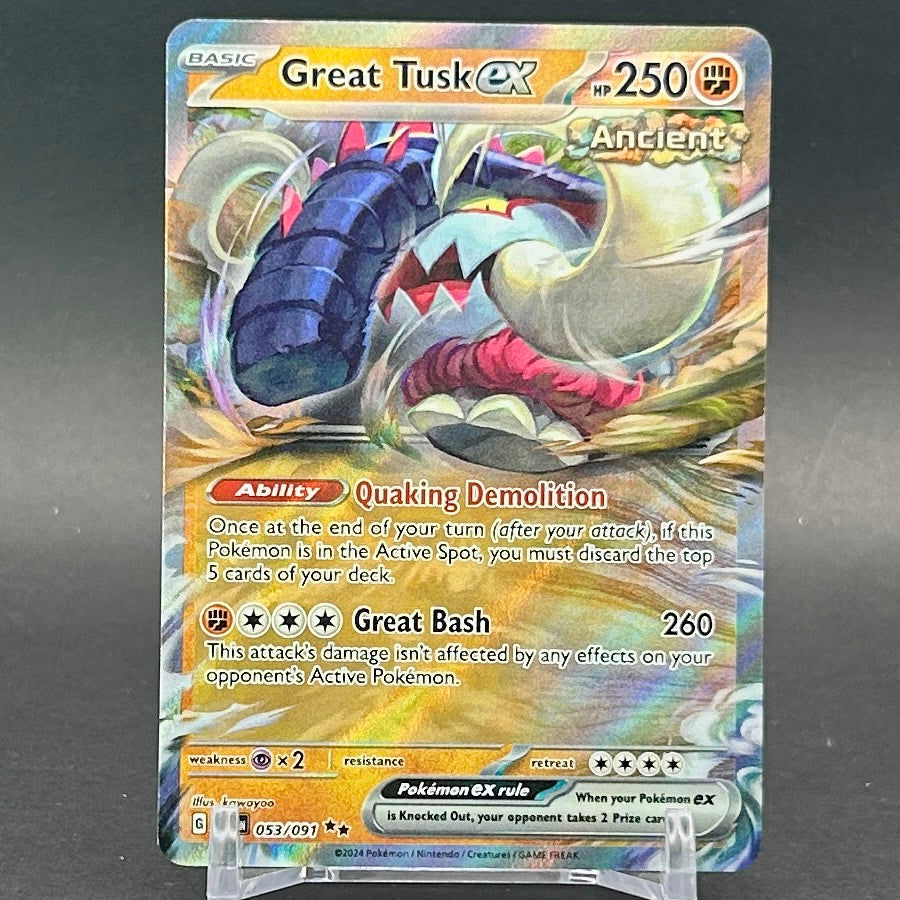 NM - Pokémon TCG - Great Tusk EX 053/091 Double Rare Holo - Paldean Fates