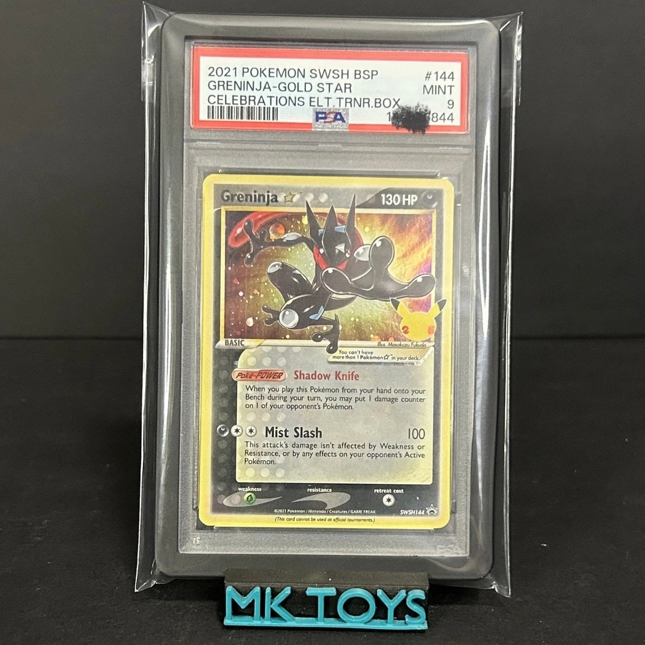 PSA 9 - Pokémon TCG - Greninja SWSH144 Gold Star Promo - Celebrations 25th Anniversary