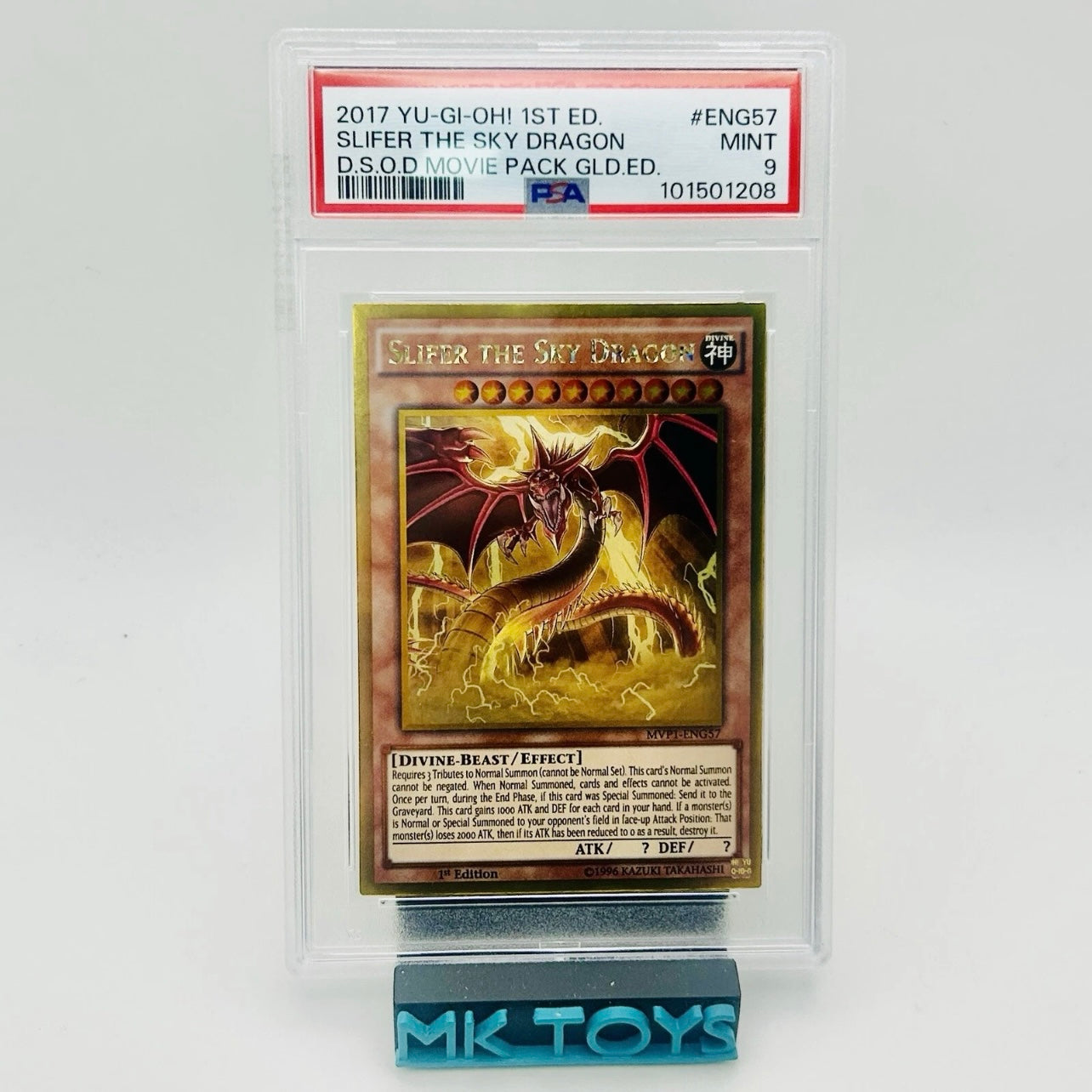 PSA 9 - Yu-Gi-Oh! Slifer the Sky Dragon 1st Edition MVP1-ENG57 - 2017 - D.S.O.D. Movie Pack Gold Edition