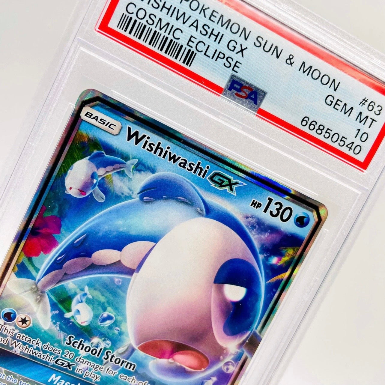 PSA 10 - Pokémon TCG - Wishiwashi GX 63/236 - Sun & Moon Cosmic Eclipse