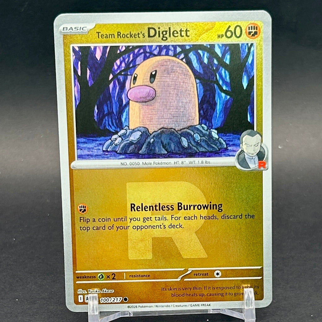 NM - Pokémon TCG - Team Rocket’s Diglett 100/217 Rocket Reverse Holo - Ascended Heroes