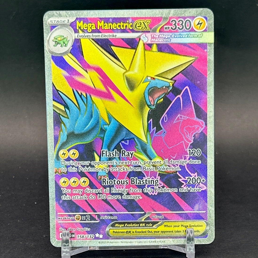 NM - Pokémon TCG - Mega Manectric EX 158/132 Full Art Ultra Rare - Mega Evolution