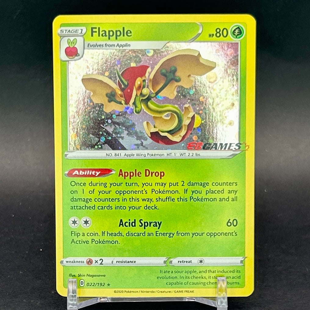 NM - Pokémon TCG - Flapple 022/192 Cosmos Holo - Rebel Clash - EB Games Exclusive