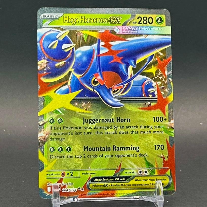 NM - Pokémon TCG - Mega Heracross EX 004/094 Double Rare - Phantasmal Flames