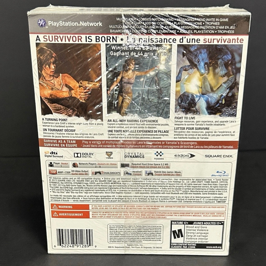 New Factory Sealed - PS3 Tomb Raider - Launch Edition (PlayStation 3, 2013) - Loose Wrap on Back
