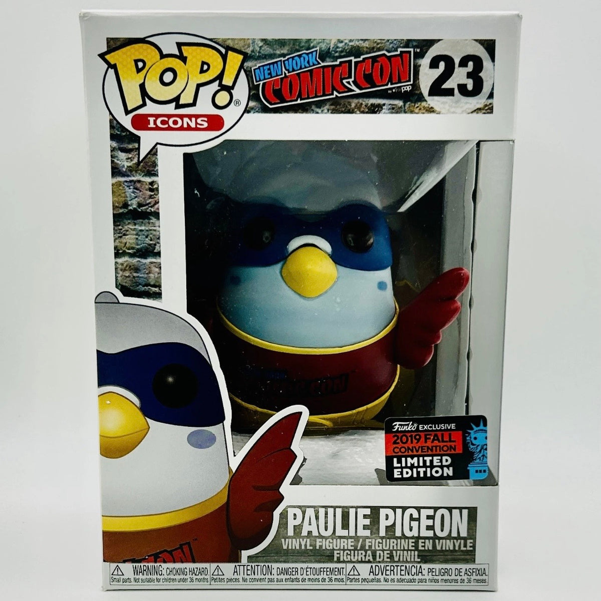 Funko Pop! Icons: Paulie Pigeon #23 - NYCC 2019 New York Comic Con Fall Convention Exclusive (Red)