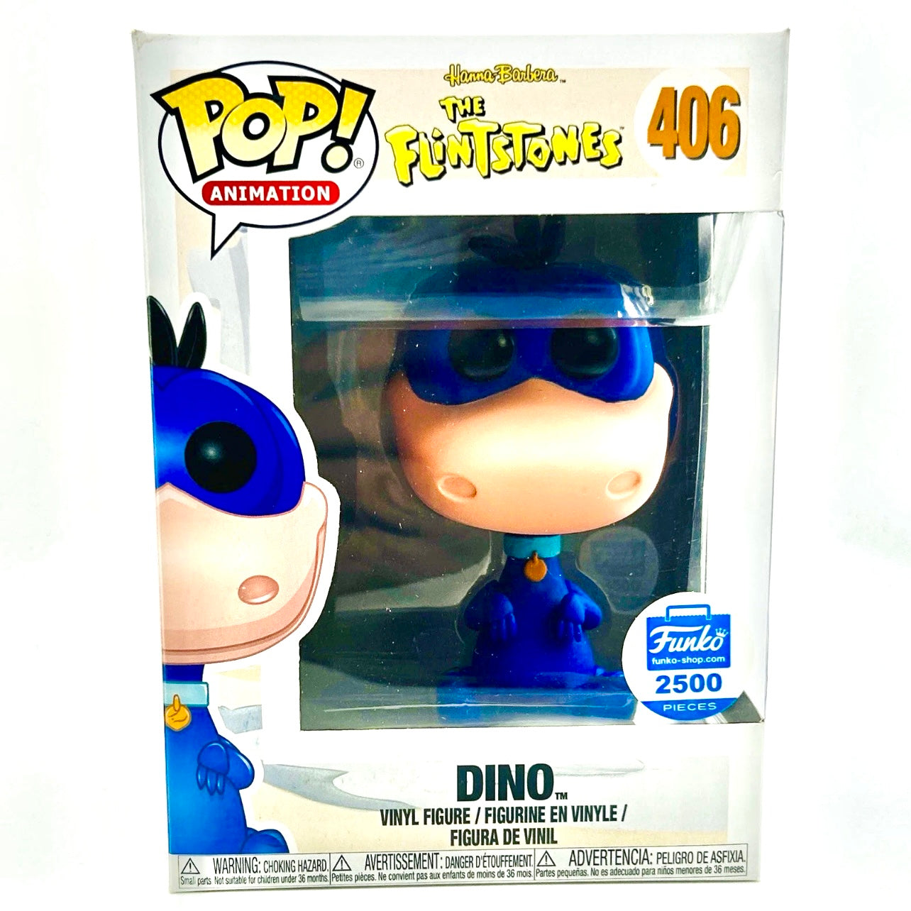 Funko Pop! Animation: The Flintstones - Dino #406 (Blue Variant) Hanna Barbera LE 2500pcs Funko Shop Exclusive