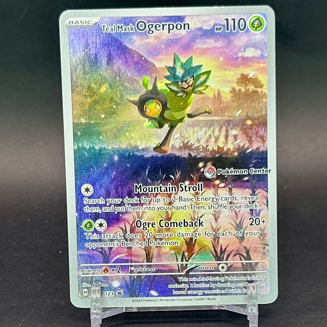 NM - Pokémon TCG - Teal Mask Ogerpon #123 - Black Star Promo - Pokémon Center Stamped Exclusive