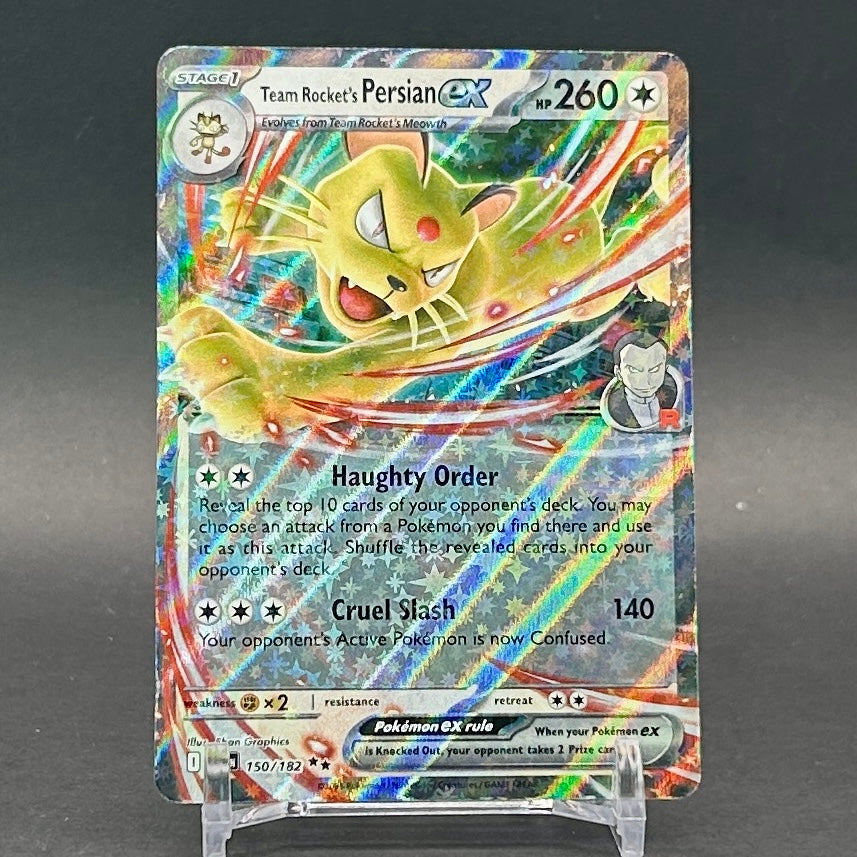NM - Pokémon TCG - Team Rocket’s Persian 150/182 Double Rare Holo - Destined Rivals