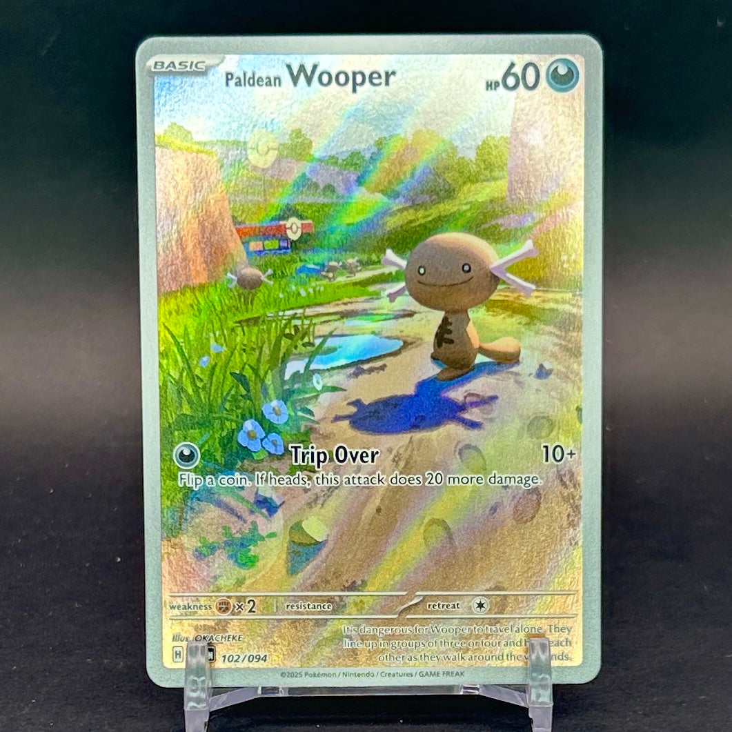 NM - Pokémon TCG - Paldean Wooper 102/094 Illustration Rare - Phantasmal Flames