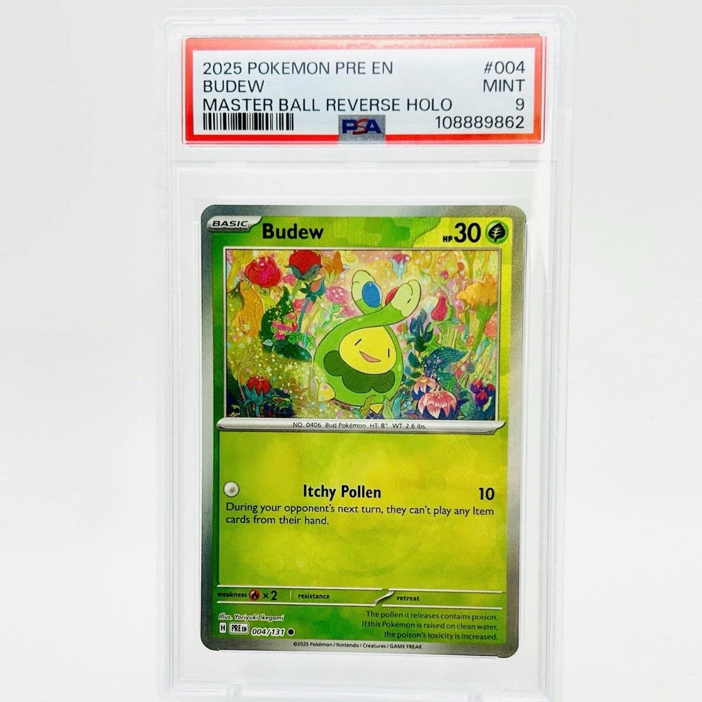 PSA 9 - Pokémon TCG - Budew 004/131 Master Ball Reverse Holo - Prismatic Evolutions
