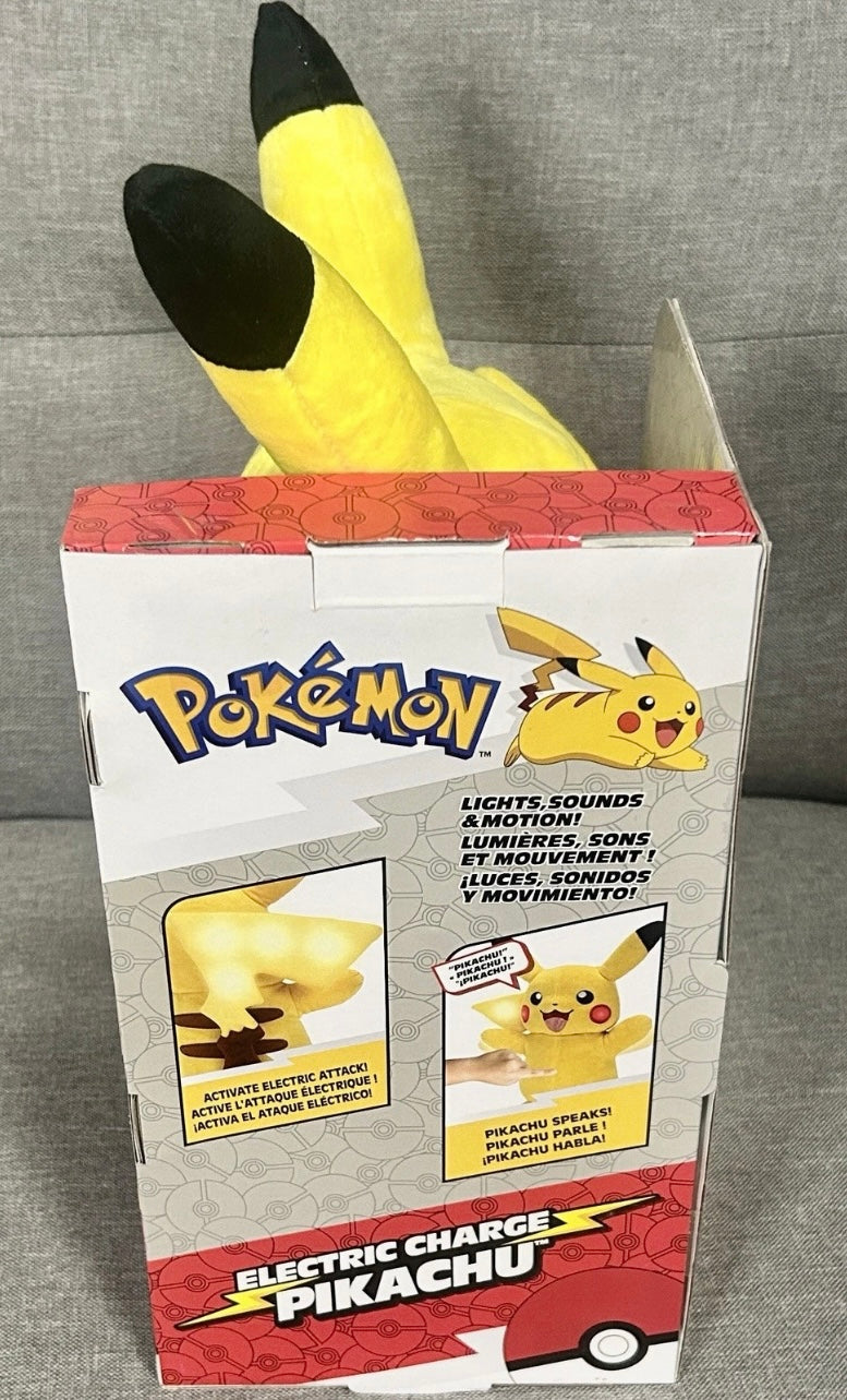 Pokémon Electric Charge Pikachu Plush 10” Interactive Plush with Lights
