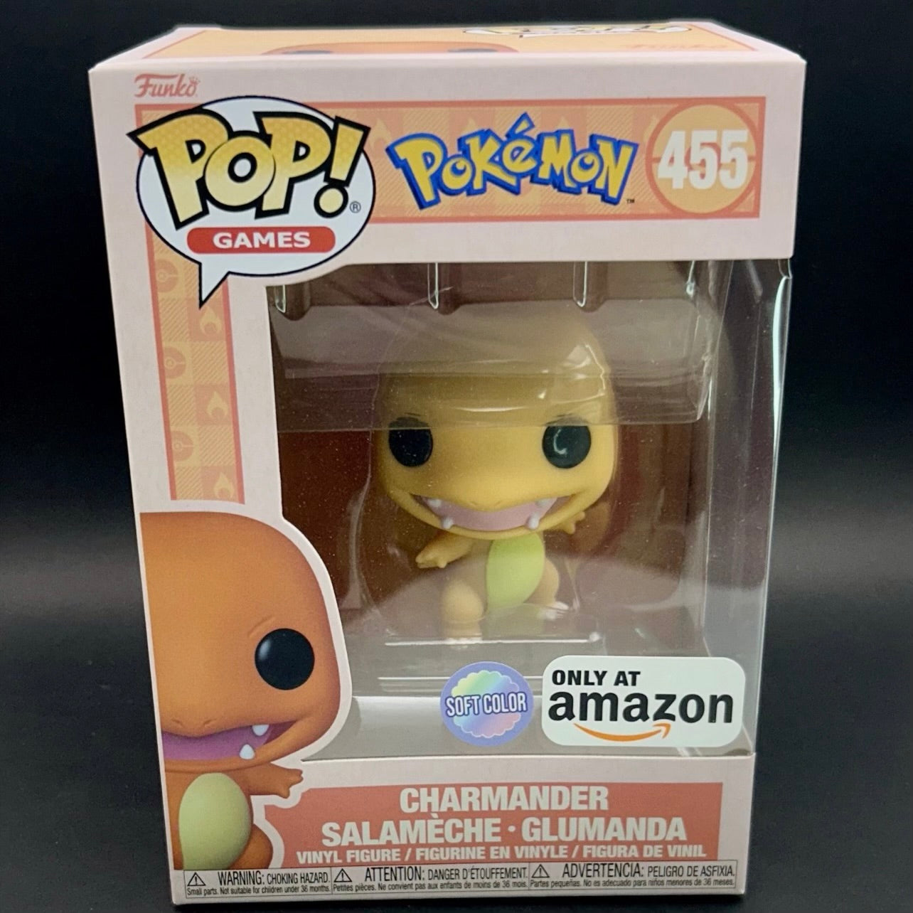 Funko Pop! Games: Pokémon - Charmander #455 Soft Colour - Amazon Exclusive