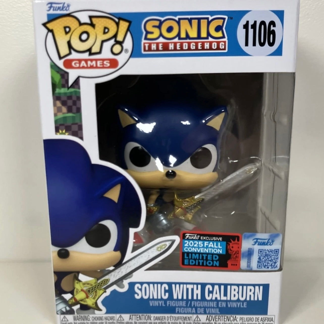 Funko Pop! Games: Sonic the Hedgehog - Sonic with Caliburn #1106 - NYCC Fall Convention Exclusive
