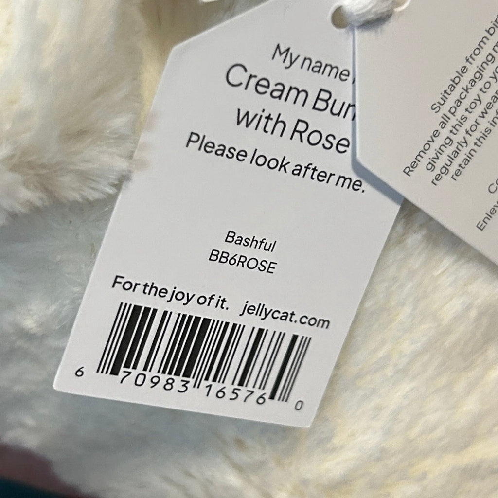 Jellycat Cream Bunny with Rose - Medium