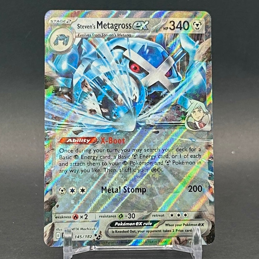 NM - Pokémon TCG - Steven’s Metagross EX 145/182 Double Rare Holo - Destined Rivals