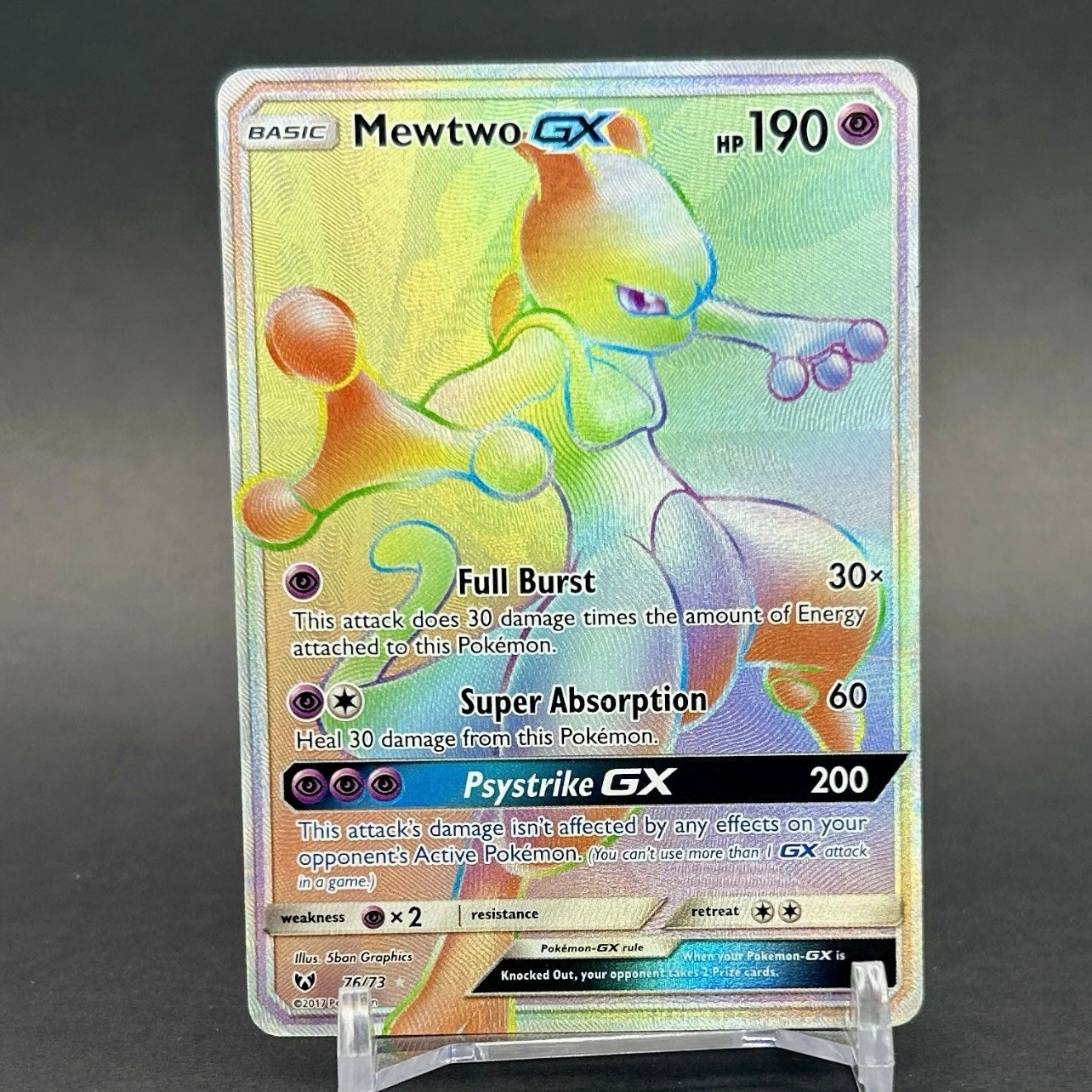 HP - Pokémon TCG - Mewtwo GX 76/73 - Shining Legends Secret Rare