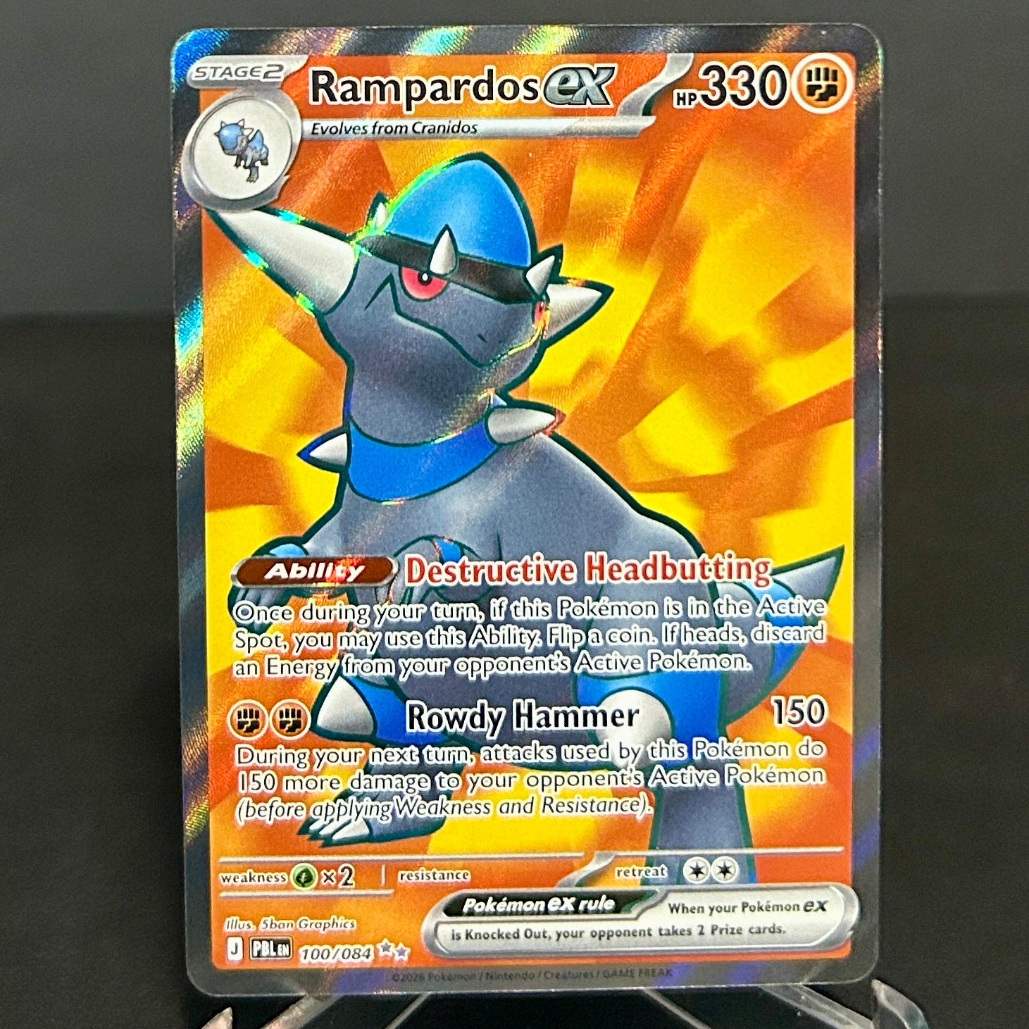 NM - Pokémon TCG - Rampardos EX 100/084 Full Art - Pitch Black (1)