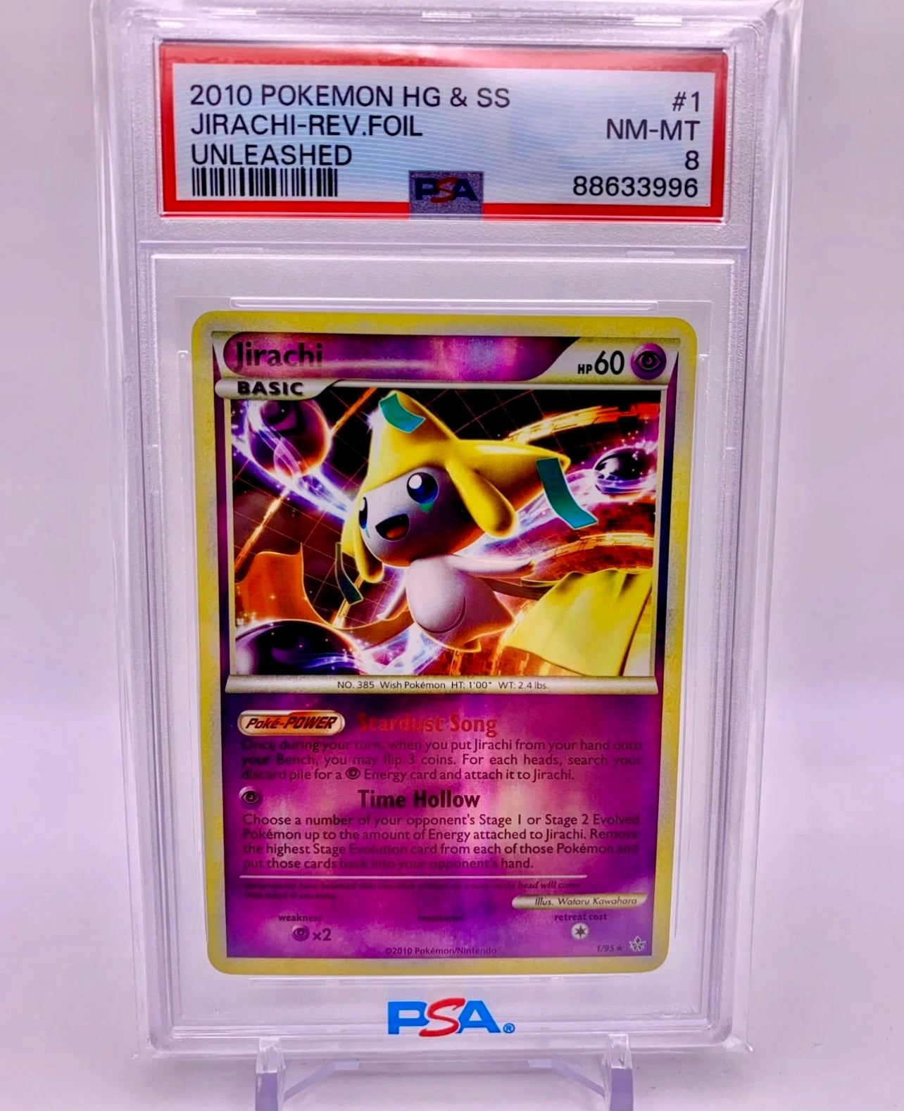 PSA 8 - Jirachi #1/95 Reverse Holo - 2010 Heart Gold Soul Silver Unleashed