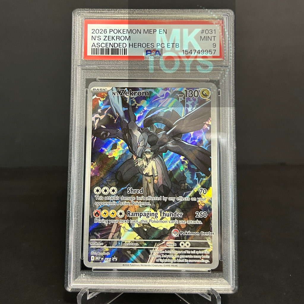 PSA 9 - Pokémon TCG - N’s Zekrom #031 - Pokémon Center Stamped - Ascended Heroes ETB - Black Star Promo - MEP031