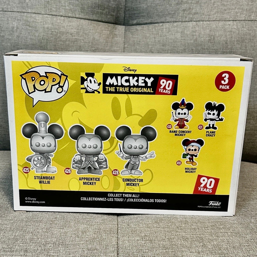 Funko Pop! Disney: 90 Years - Mickey Mouse Silver 3 Pack - Amazon Exclusive