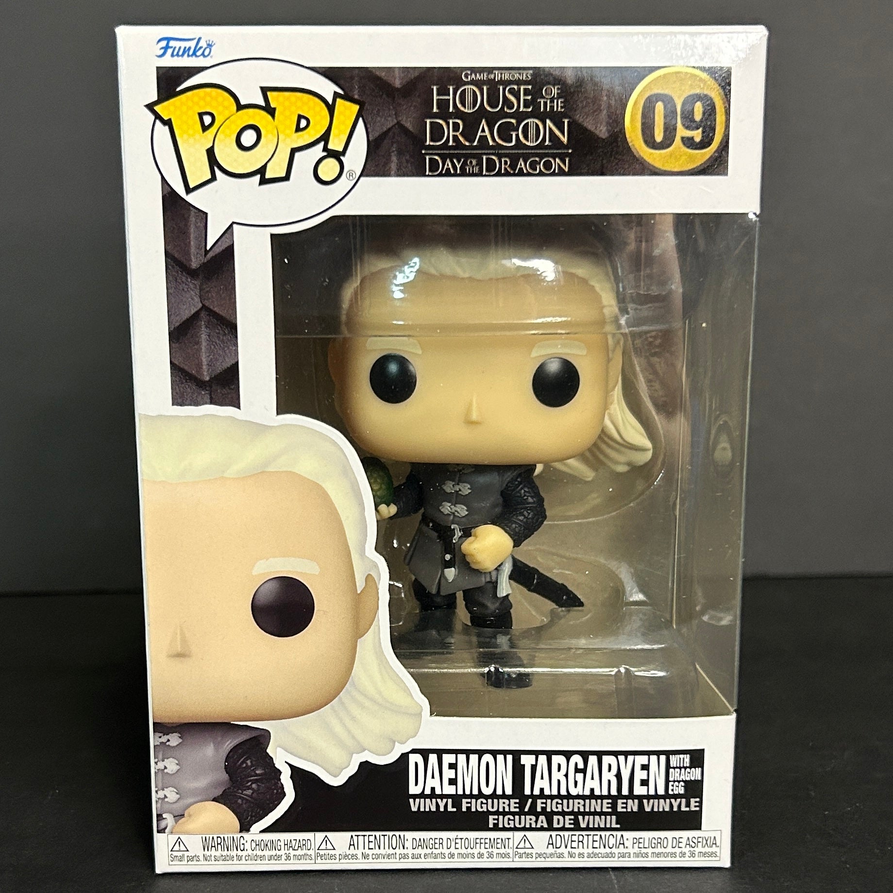Funko Pop! House of the Dragon - Daemon Targaryen with Dragon Egg #09 (corner ding - see photos)