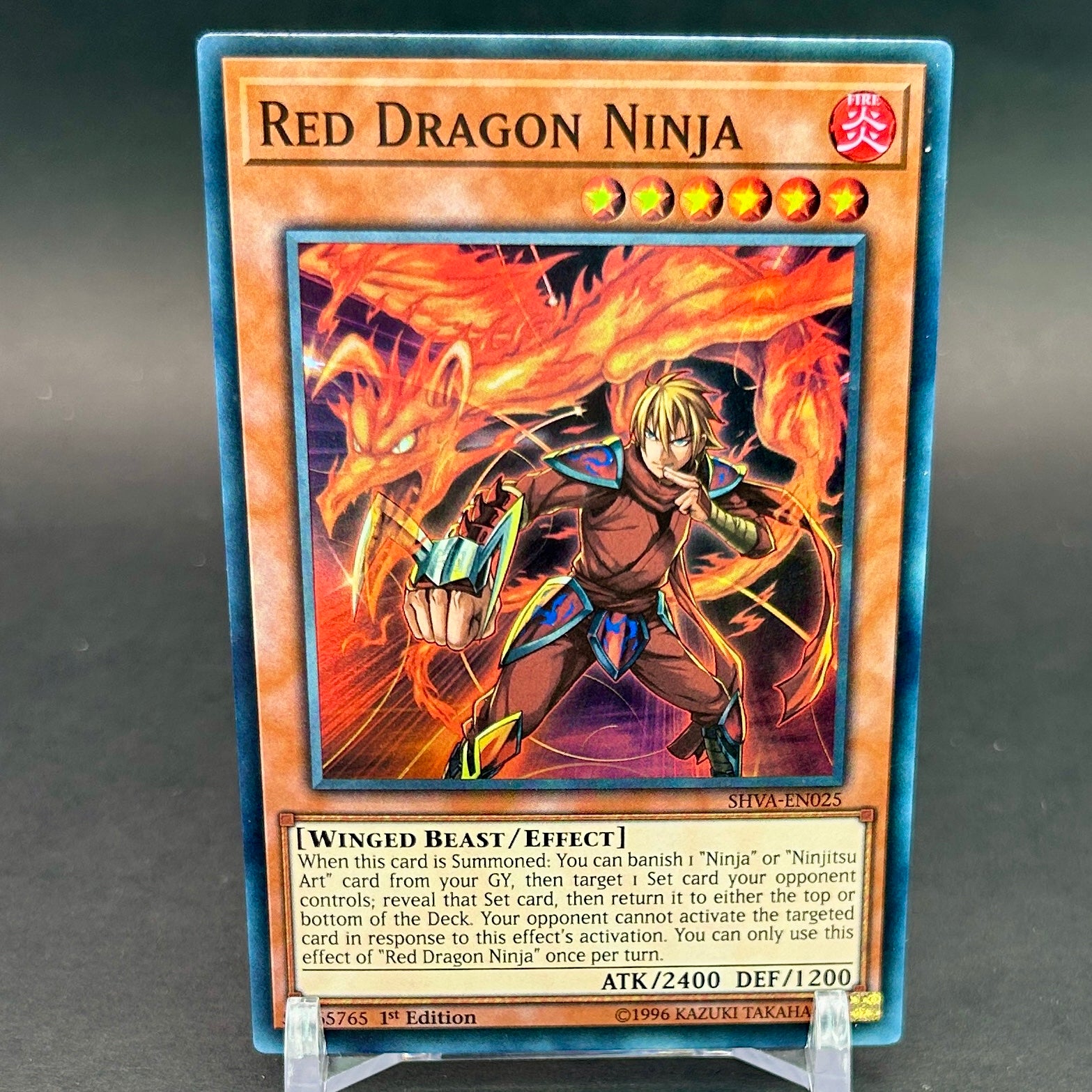 NM-LP - Yu-Gi-Oh! - Red Dragon Ninja 1st Edition SHVA-EN025 - Shadows in Valhalla