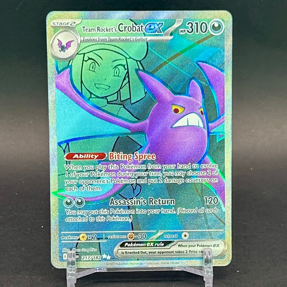 NM - Pokémon TCG - Team Rocket’s Crobat EX 217/182 Full Art Ultra Rare - Destined Rivals