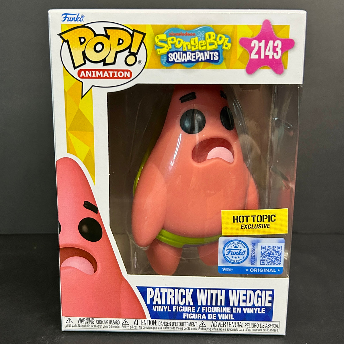 Funko Pop! SpongeBob SquarePants: Patrick with Wedgie #2143 - Hot Topic Exclusive