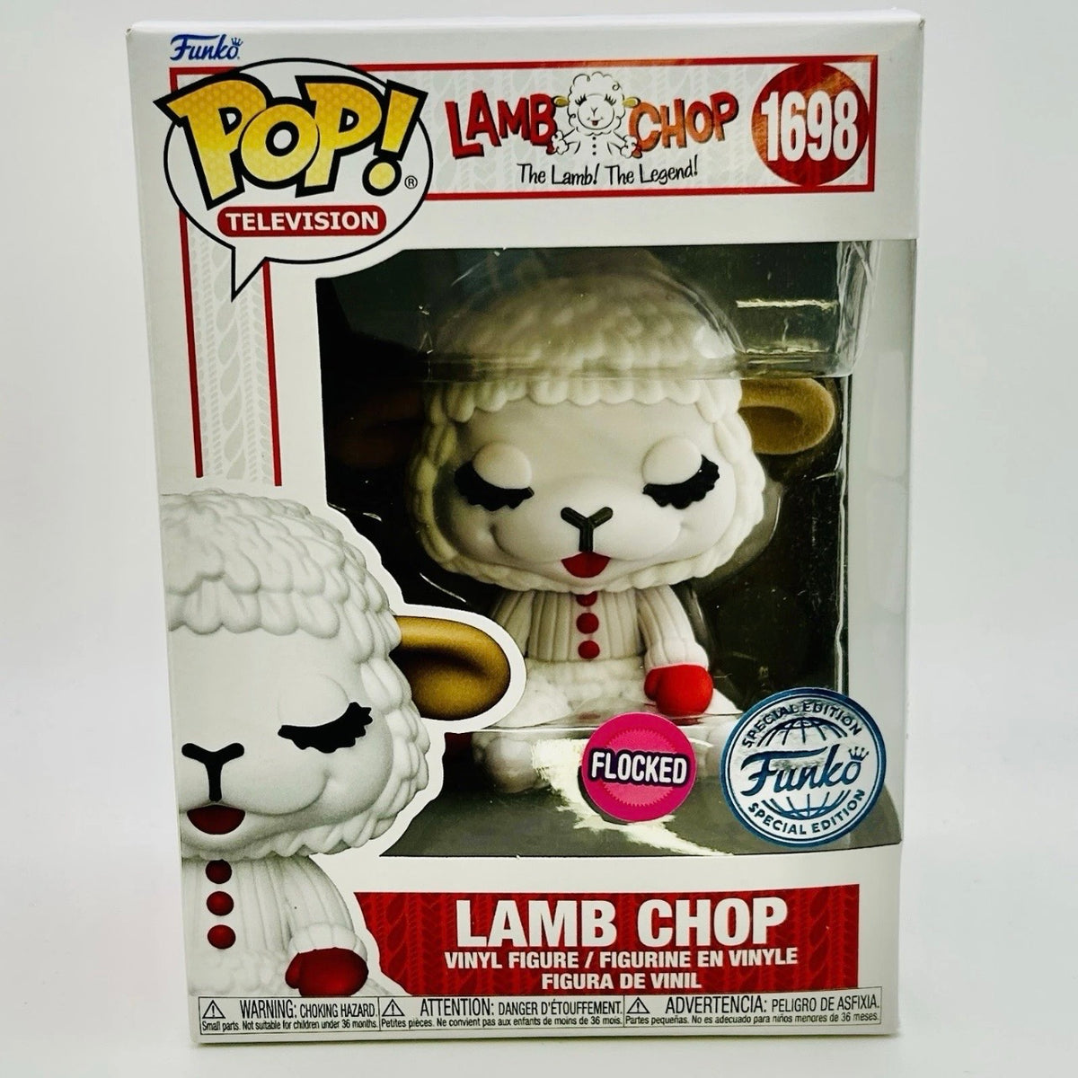 Funko Pop! Television: Lamb Chop Flocked #1698 Funko Shop Exclusive