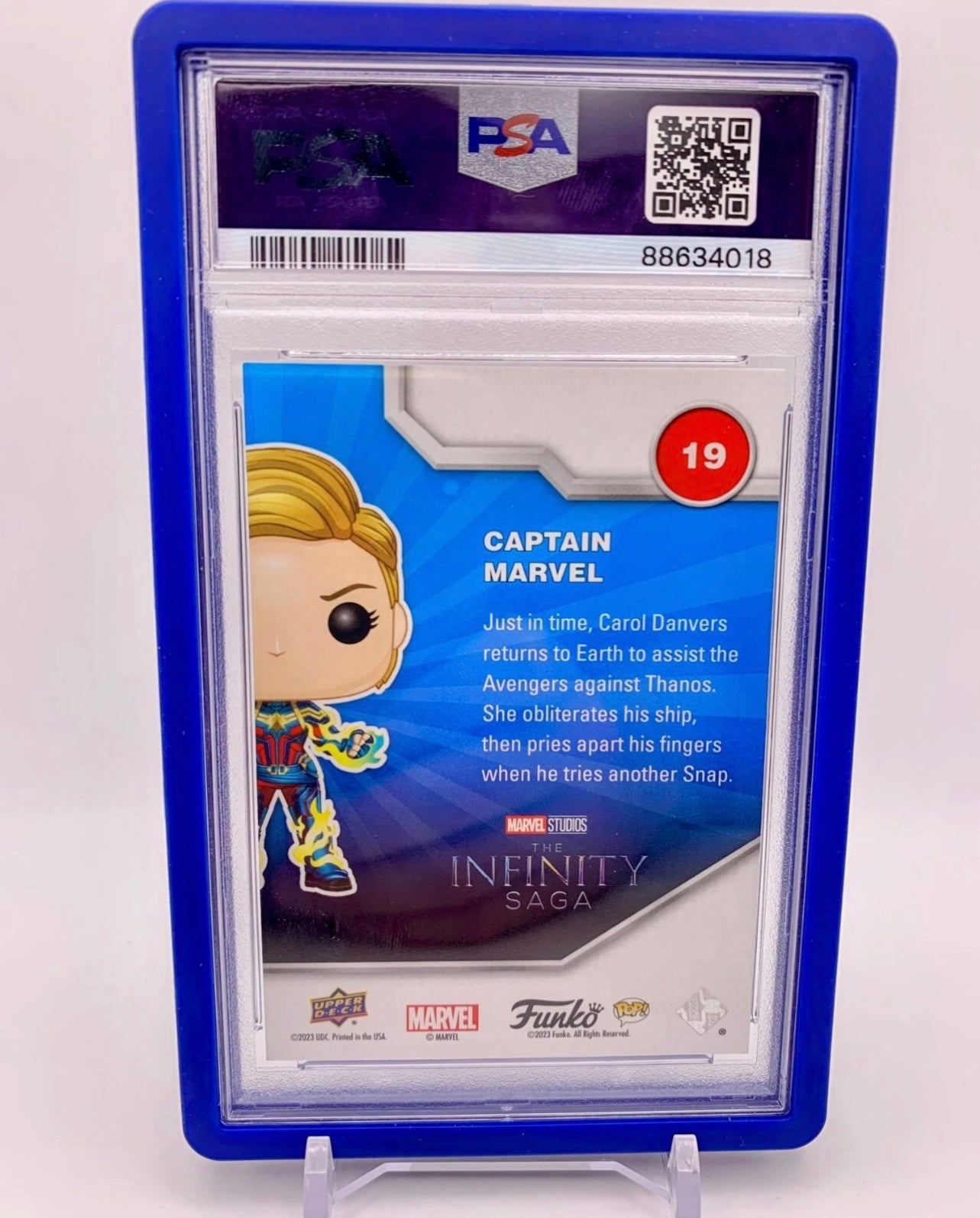 PSA 9 - Captain Marvel Spectrum Facsimile Signature #19 (Numbered 4/5) - 2023 Upper Deck - Funko Infinity Saga