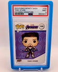 PSA 9 - Tony Stark Blue Facsimile Signature #100 - 2023 Upper Deck - Funko Infinity Saga